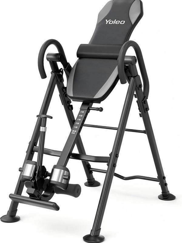 Mesa de inversión para aliviar el dolor de espalda y ciática cervical, capacidad de peso de 136 kg con soporte lumbar, cómodos soportes para los tobillos, máquina camilla de espalda fácil de montar.
