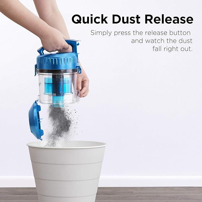 Aspiradora de trineo sin bolsa WhirlWind de 2,5 l. Ligera y potente, ideal para alfombras, suelos duros y pelo de mascotas. Fácil de manejar con boquilla para rincones. Gran capacidad para múltiples superficies. Ideal para el hogar. Oferta de Jumps
