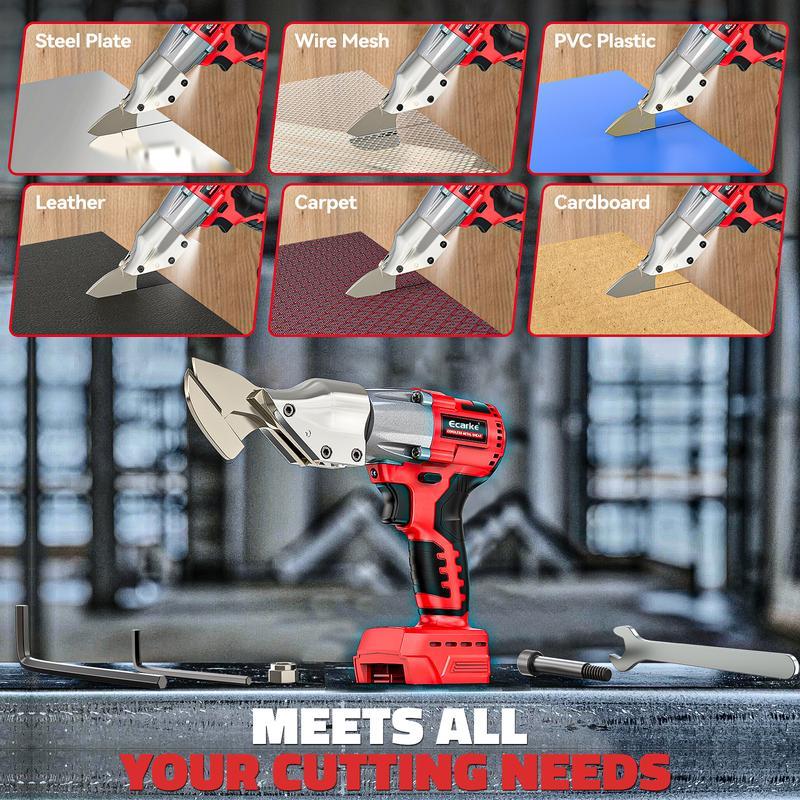 Cortadora de chapa metálica compatible con batería de iones de litio Milwaukee de 18 V (batería no incluida), cizalla para chapa metálica con par de 221 ft-lbs, corta materiales de calibre 18 (acero, cuero y alfombras) y cuenta con cabezal giratorio de 36