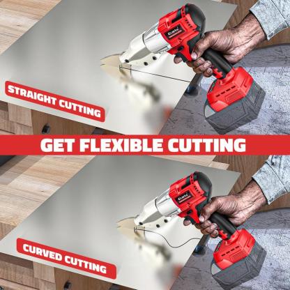 Cortadora de chapa metálica compatible con batería de iones de litio Milwaukee de 18 V (batería no incluida), cizalla para chapa metálica con par de 221 ft-lbs, corta materiales de calibre 18 (acero, cuero y alfombras) y cuenta con cabezal giratorio de 36