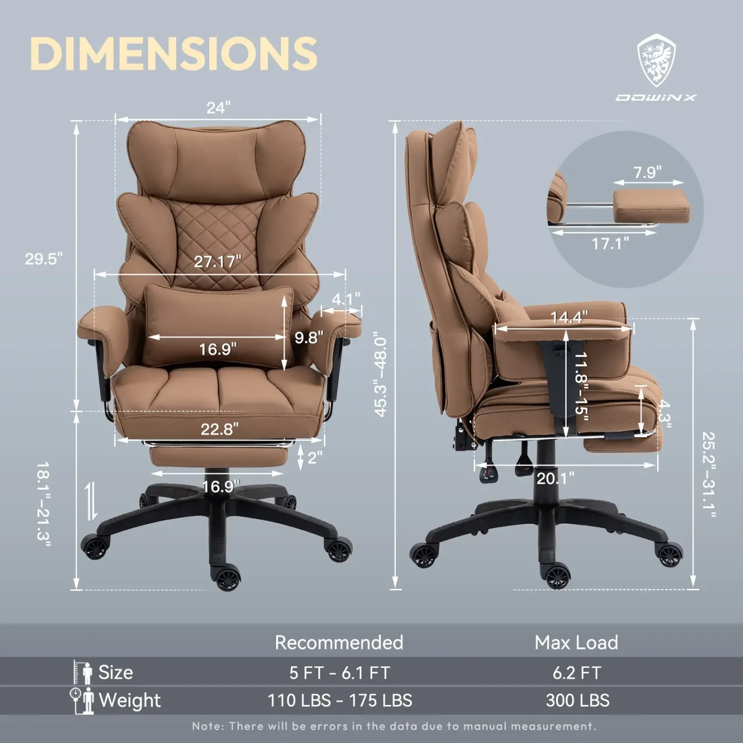 Silla de oficina grande y alta, silla ejecutiva para juegos con respaldo alto, cojín de resortes embolsados, soporte lumbar ajustable, reposabrazos y reposapiés.