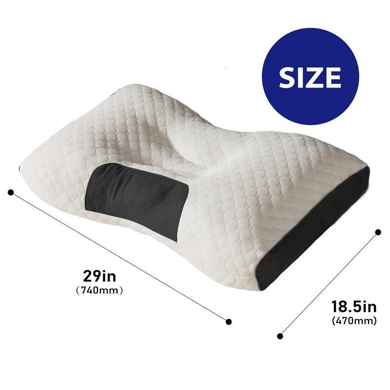 Almohada de masaje de cuello para parejas: soporte ortopédico ergonómico ajustable, núcleo de almohada suave de alta calidad, funda de almohada de punto desmontable, alivia el dolor de cuello, ayuda a dormir. Altura ergonómica para un soporte cervical ópt