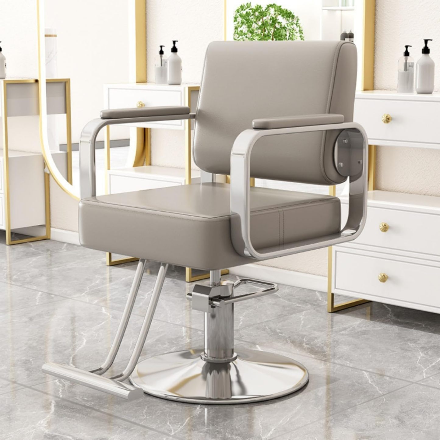 Silla de barbero reclinable para salón de Belleza Sillas de barbero giratorias de 360 Grados Estilista de peluquería Silla de salón de Tatuajes Equipo de Peinado,A,Upgrade