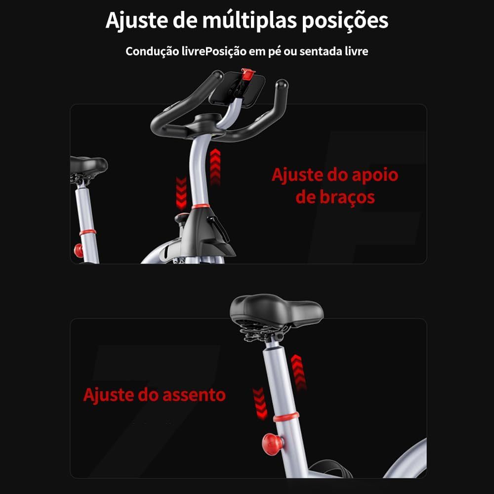 FINYQBET Bicicleta Fija，Bicicleta Estática Silenciosa con Pantalla LCD y Resistencia Ajustable, Soporta 120 kg, Altura Regulable en Asiento y Manillar, Ideal para Hogar y Rehabilitación Física