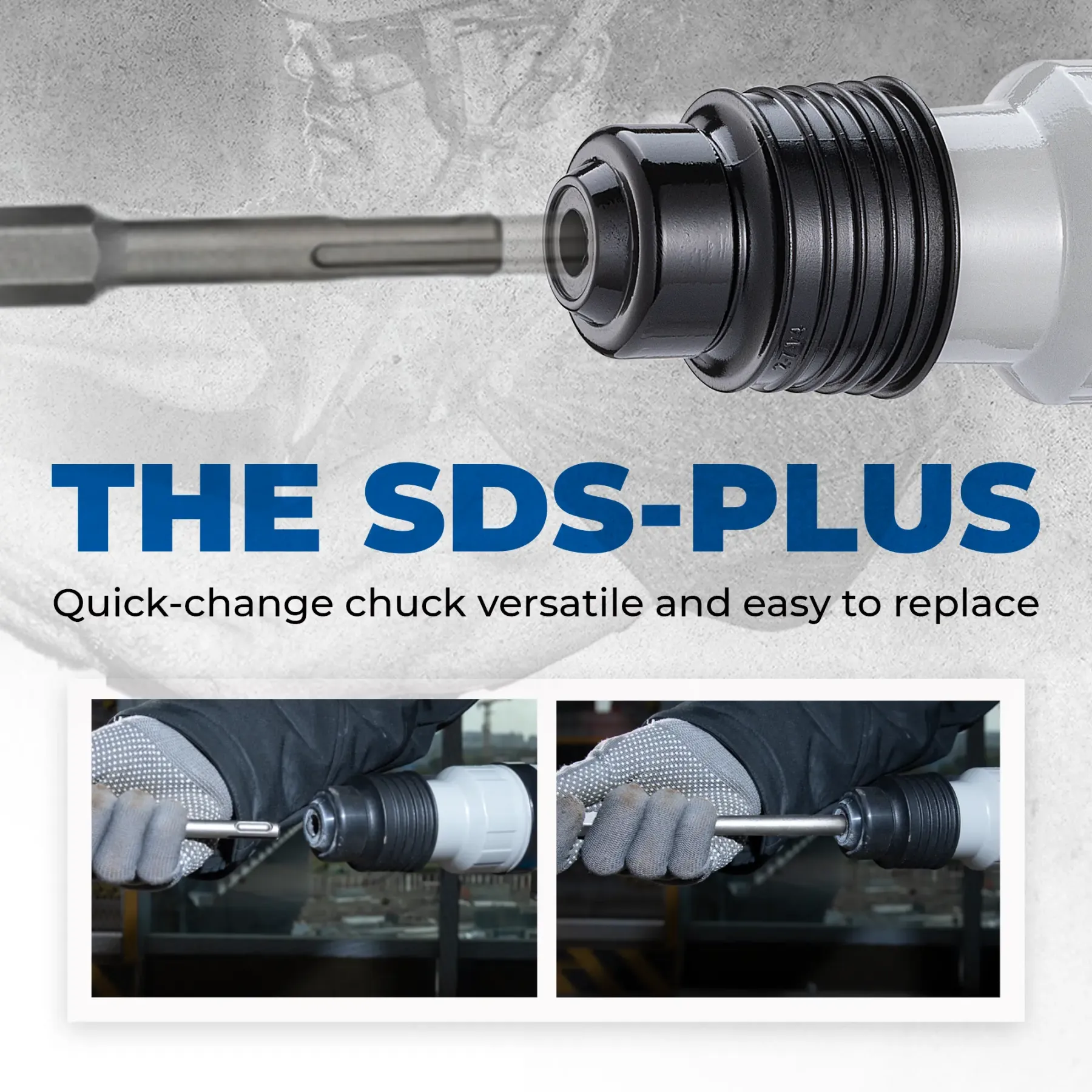 【Garantía de 5 años】Taladro percutor rotativo SDS-Plus de 1-1/8 pulgadas con embrague de seguridad, martillo demoledor con cable de alta resistencia de 9,2 amperios para hormigón, 3,6 julios, incluye 3 brocas, cinceles planos y cinceles de punta. Herramie