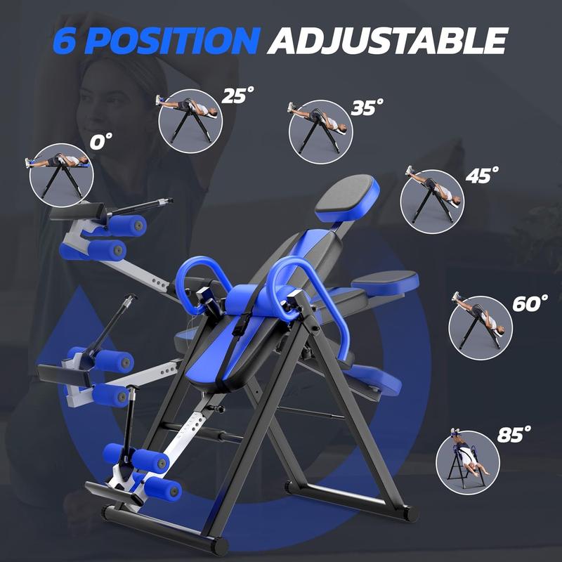 Mesa de inversión de gravedad YOLEO para uso intensivo, para terapia de alivio del dolor, con reposacabezas y cinturón protector ajustable, máquina camilla para la espalda.