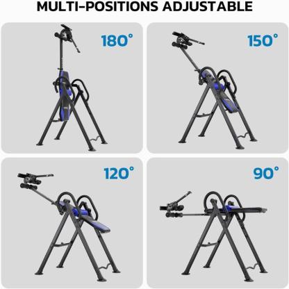 Mesa de inversión para aliviar el dolor de espalda y ciática cervical, capacidad de peso de 136 kg con soporte lumbar, cómodos soportes para los tobillos, máquina camilla de espalda fácil de montar.