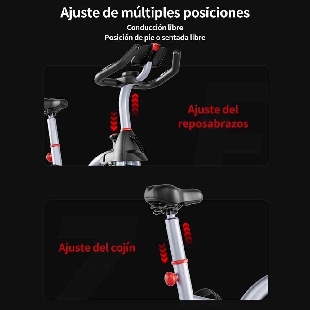 FINYQBET Bicicleta Fija，Bicicleta Estática Silenciosa con Pantalla LCD y Resistencia Ajustable, Soporta 120 kg, Altura Regulable en Asiento y Manillar, Ideal para Hogar y Rehabilitación Física