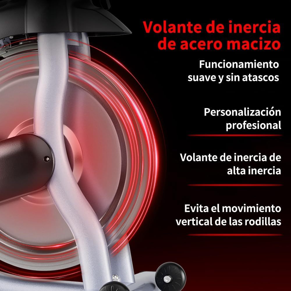 FINYQBET Bicicleta Fija，Bicicleta Estática Silenciosa con Pantalla LCD y Resistencia Ajustable, Soporta 120 kg, Altura Regulable en Asiento y Manillar, Ideal para Hogar y Rehabilitación Física