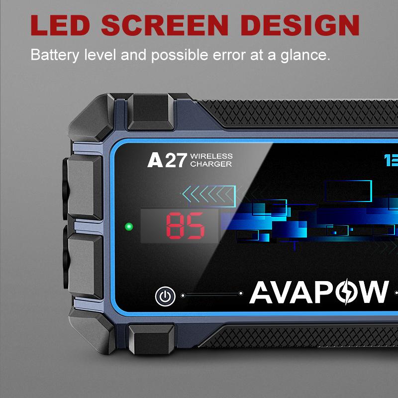 Arrancador de batería para coche de 2500 A de pico, arrancador portátil para motores de gasolina y diésel de hasta 8 litros con función de refuerzo, diseño de carga inalámbrica, batería de litio de 12 V, regalo para el Día del Padre, ofertas especiales.