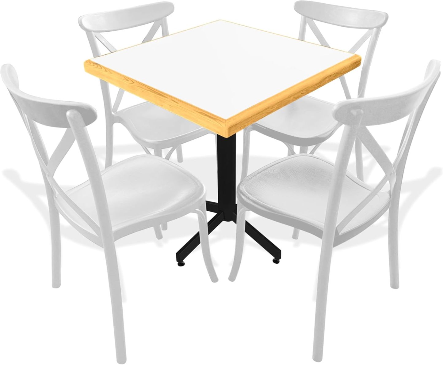 ITLUAM MUEBLES Comedor con 4 sillas y Mesa de formaica emboquillada Resistente al Uso Diario, fácil Limpieza, Ideal para restaurantes, cocinas y cafeterías – Comedor Eqqus Emboquillado