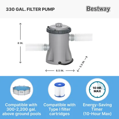 Piscina redonda desmontable Bestway Steel Pro MAX para exteriores con bomba, de 30 a 42 pulgadas de profundidad