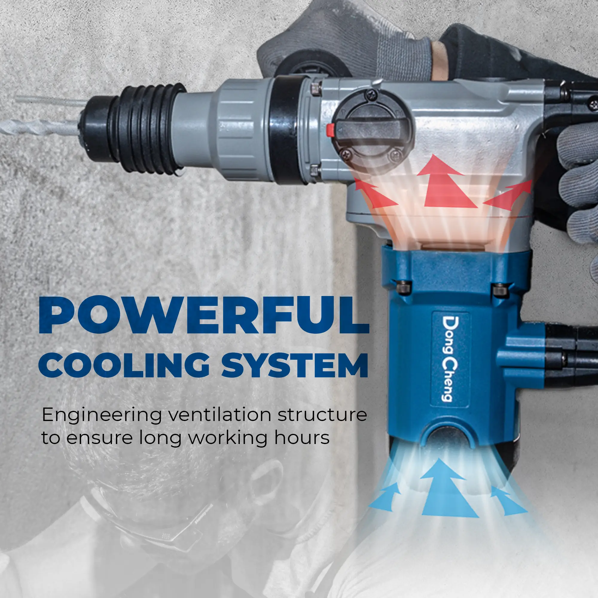 【Garantía de 5 años】Taladro percutor rotativo SDS-Plus de 1-1/8 pulgadas con embrague de seguridad, martillo demoledor con cable de alta resistencia de 9,2 amperios para hormigón, 3,6 julios, incluye 3 brocas, cinceles planos y cinceles de punta. Herramie