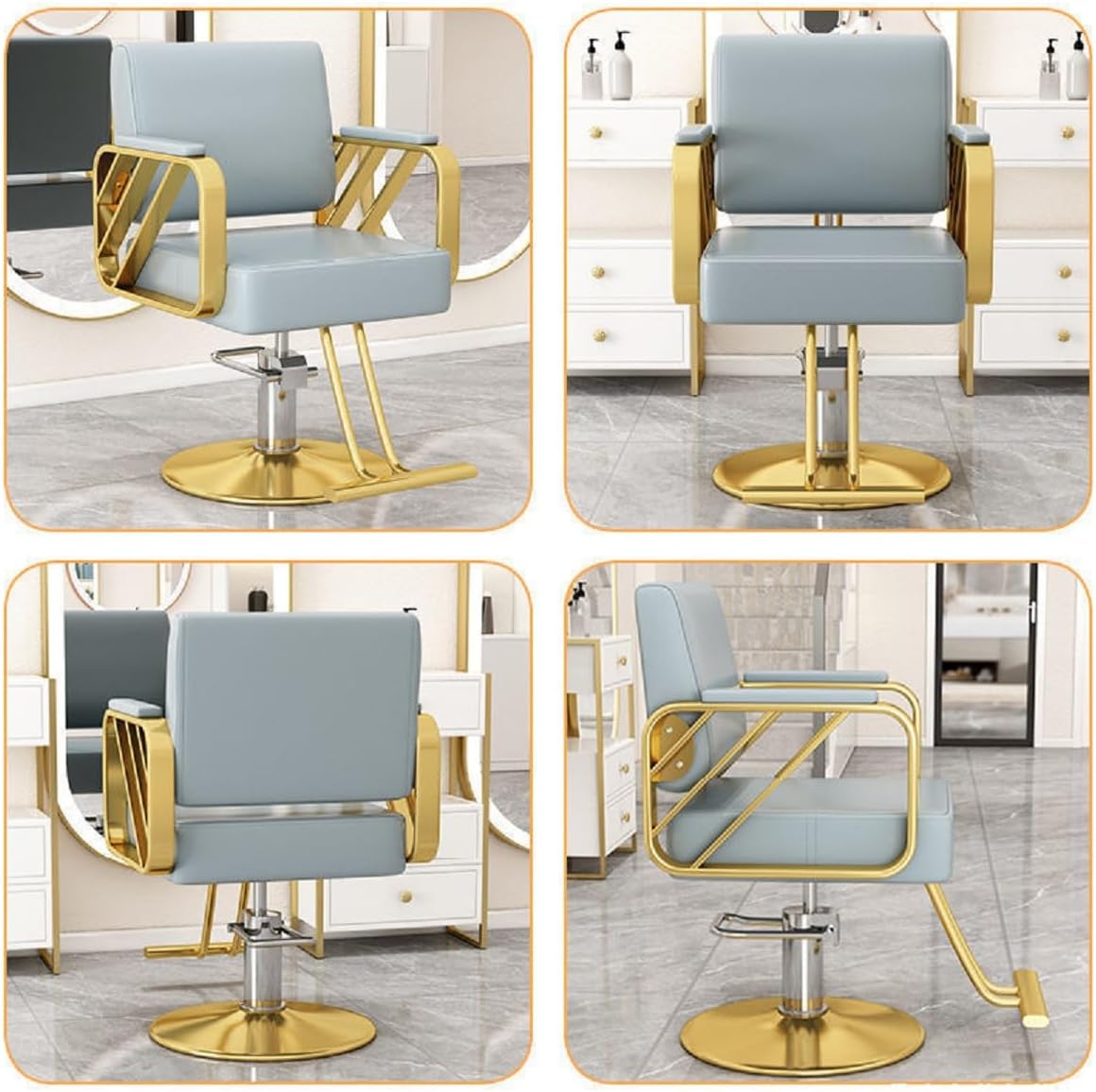 Silla de barbero reclinable para salón de Belleza Sillas de barbero giratorias de 360 Grados Estilista de peluquería Silla de salón de Tatuajes Equipo de Peinado,A,Upgrade