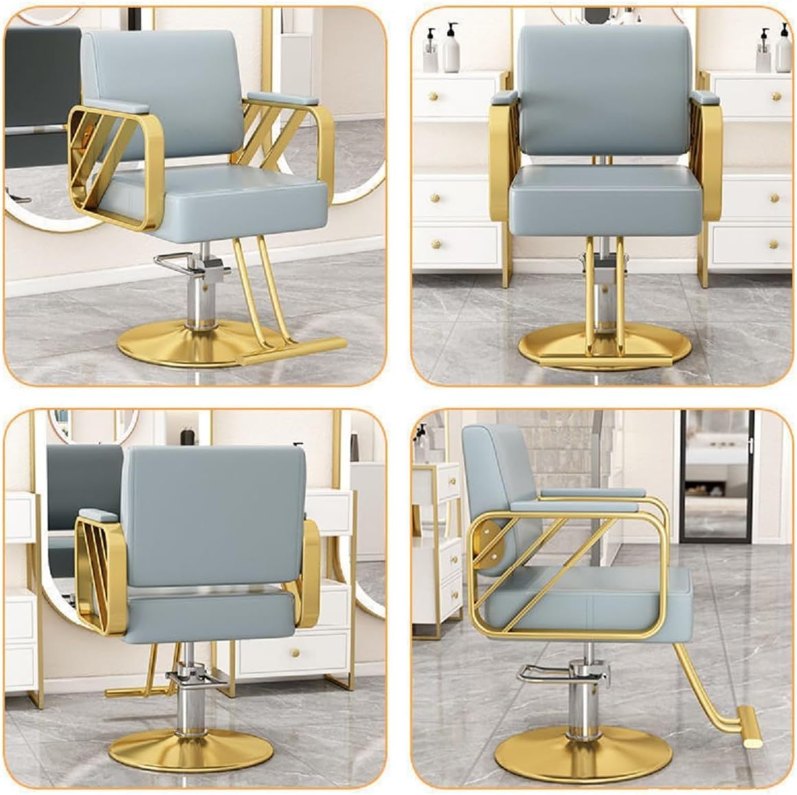 Silla de barbero reclinable para salón de Belleza Sillas de barbero giratorias de 360 Grados Estilista de peluquería Silla de salón de Tatuajes Equipo de Peinado,A,Upgrade