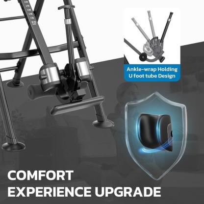 Mesa de inversión para aliviar el dolor de espalda y ciática cervical, capacidad de peso de 136 kg con soporte lumbar, cómodos soportes para los tobillos, máquina camilla de espalda fácil de montar.