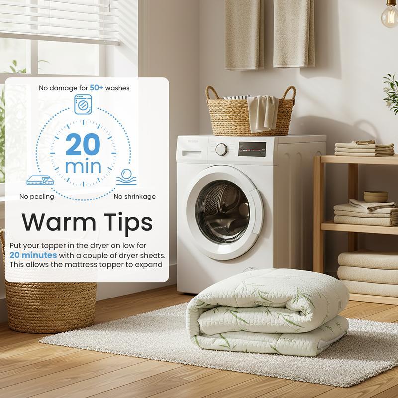 Cubrecolchón de doble capa de espuma viscoelástica transpirable, 2 en 1, ajustable, con comodidad similar a la de una nube y gel refrescante.