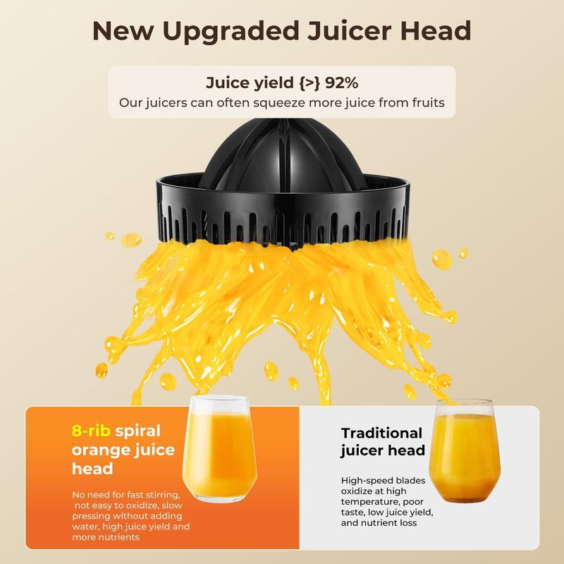 Electric Citrus Juicer Hands Free, Orange Lime Grapefruit Juicer Squeezer, One Touch Operation, Easy to Clean Juice Maker