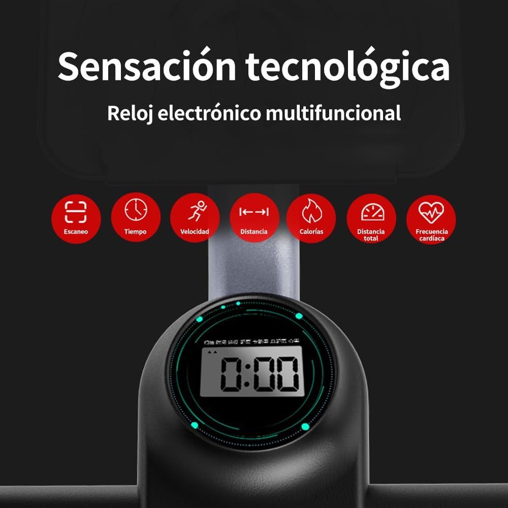 FINYQBET Bicicleta Fija，Bicicleta Estática Silenciosa con Pantalla LCD y Resistencia Ajustable, Soporta 120 kg, Altura Regulable en Asiento y Manillar, Ideal para Hogar y Rehabilitación Física