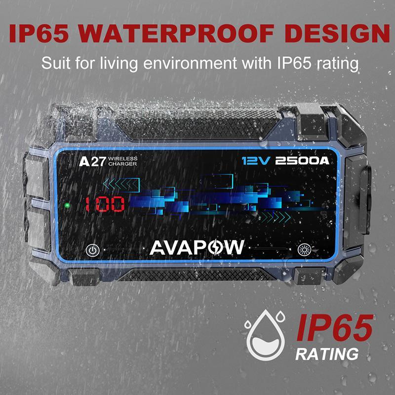 Arrancador de batería para coche de 2500 A de pico, arrancador portátil para motores de gasolina y diésel de hasta 8 litros con función de refuerzo, diseño de carga inalámbrica, batería de litio de 12 V, regalo para el Día del Padre, ofertas especiales.