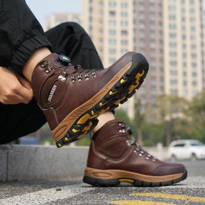 Botas de trabajo indestructibles, calzado de seguridad para hombre con puntera de acero, zapatillas resistentes a perforaciones, calzado de trabajo antideslizante, botas protectoras con hebilla giratoria, calzado para la construcción.