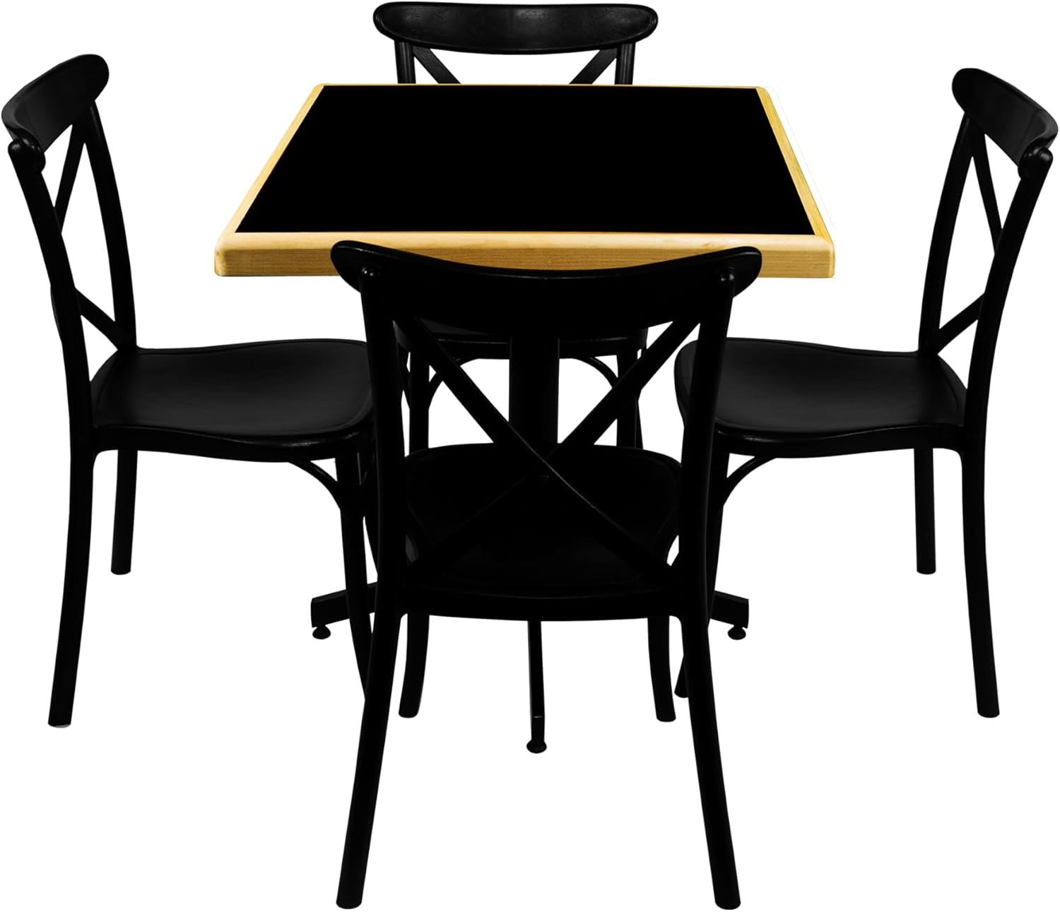 ITLUAM MUEBLES Comedor con 4 sillas y Mesa de formaica emboquillada Resistente al Uso Diario, fácil Limpieza, Ideal para restaurantes, cocinas y cafeterías – Comedor Eqqus Emboquillado