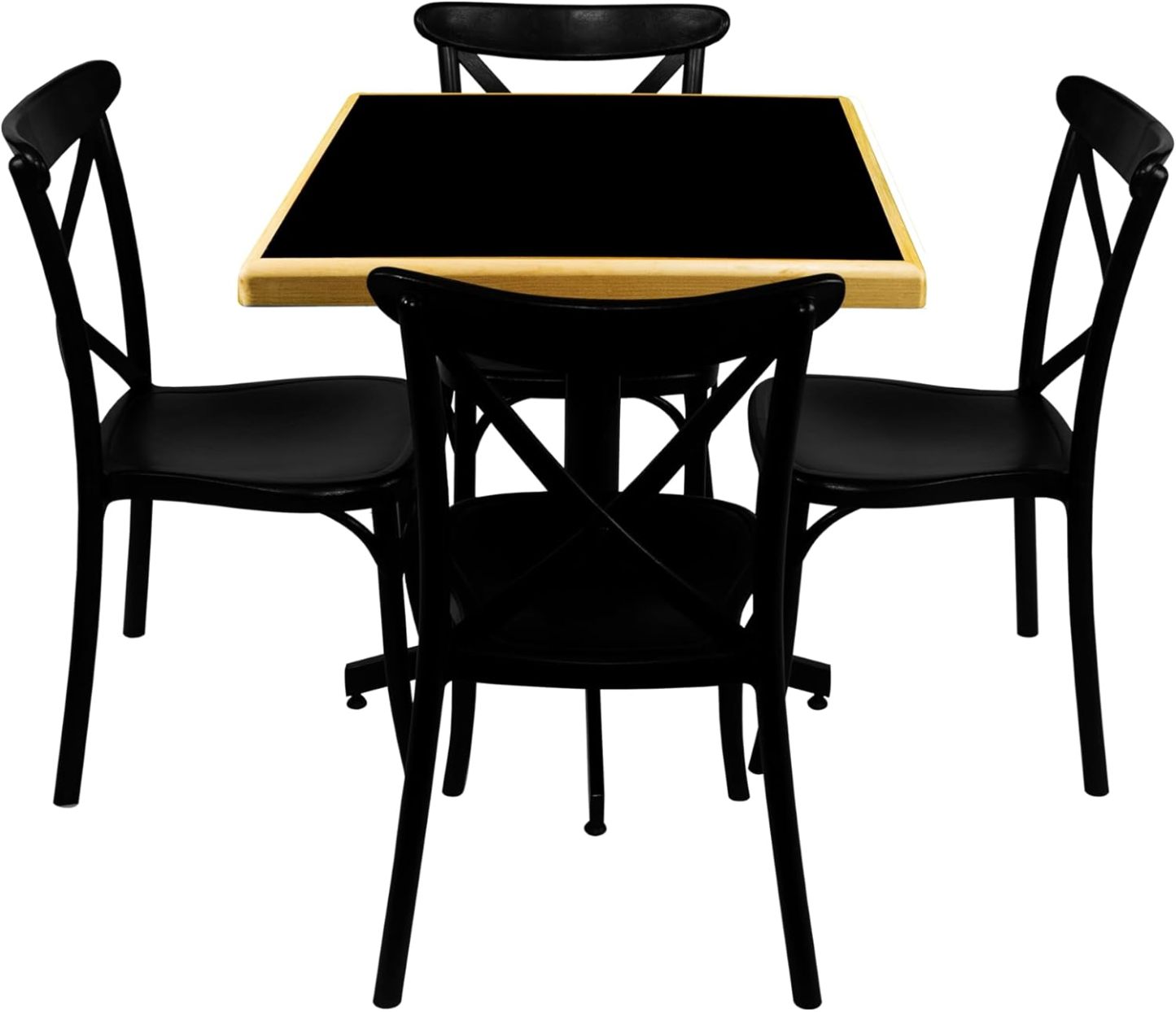 ITLUAM MUEBLES Comedor con 4 sillas y Mesa de formaica emboquillada Resistente al Uso Diario, fácil Limpieza, Ideal para restaurantes, cocinas y cafeterías – Comedor Eqqus Emboquillado