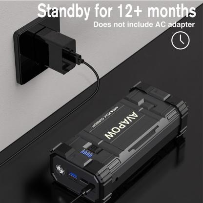 Arrancador de coche de 4000 A, arrancador de batería portátil (para todos los motores de gasolina o diésel de hasta 10 litros), batería auxiliar portátil, caja de arranque de 12 V para automóviles, luz LED.