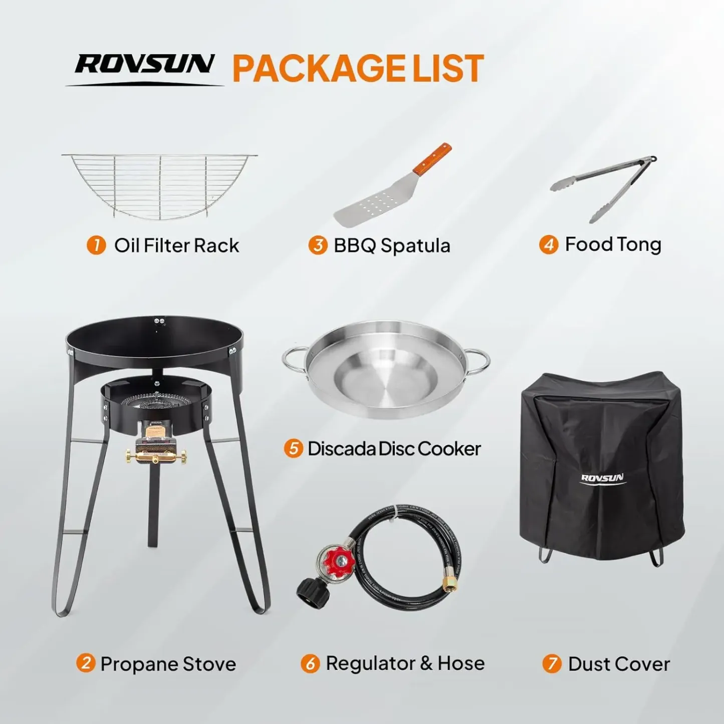 Juego de comal cóncavo de 23" con estufa de propano de 80,000 BTU, cocina de disco de acero inoxidable con soporte para quemador para cocinar en el patio y al aire libre, tacos para cocinar, carnitas, tortillas y salteados. SpringStatements