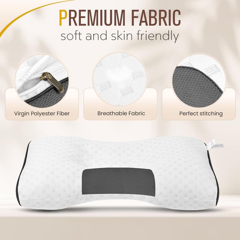 Almohada de masaje de cuello para parejas: soporte ortopédico ergonómico ajustable, núcleo de almohada suave de alta calidad, funda de almohada de punto desmontable, alivia el dolor de cuello, ayuda a dormir. Altura ergonómica para un soporte cervical ópt