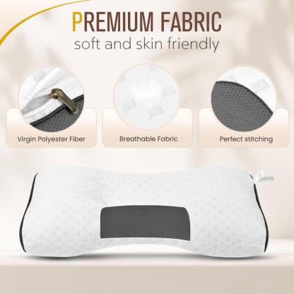 Almohada de masaje de cuello para parejas: soporte ortopédico ergonómico ajustable, núcleo de almohada suave de alta calidad, funda de almohada de punto desmontable, alivia el dolor de cuello, ayuda a dormir. Altura ergonómica para un soporte cervical ópt