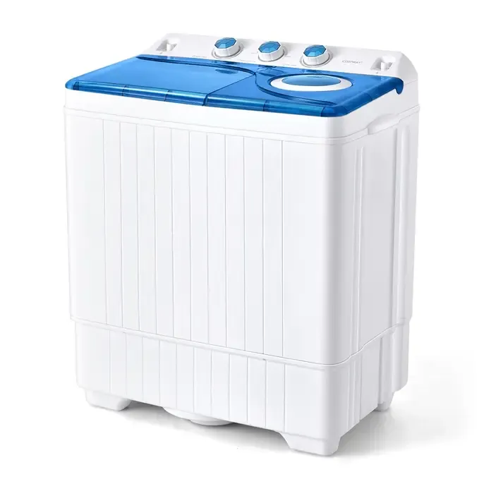 Lavadora portátil, mini lavadora de dos tinas de 13/20/22/26 lb con bomba de drenaje, lavadora y secadora compactas semiautomáticas, combinación de lavadora y secadora portátil para apartamentos, dormitorios, casas rodantes y campamentos.