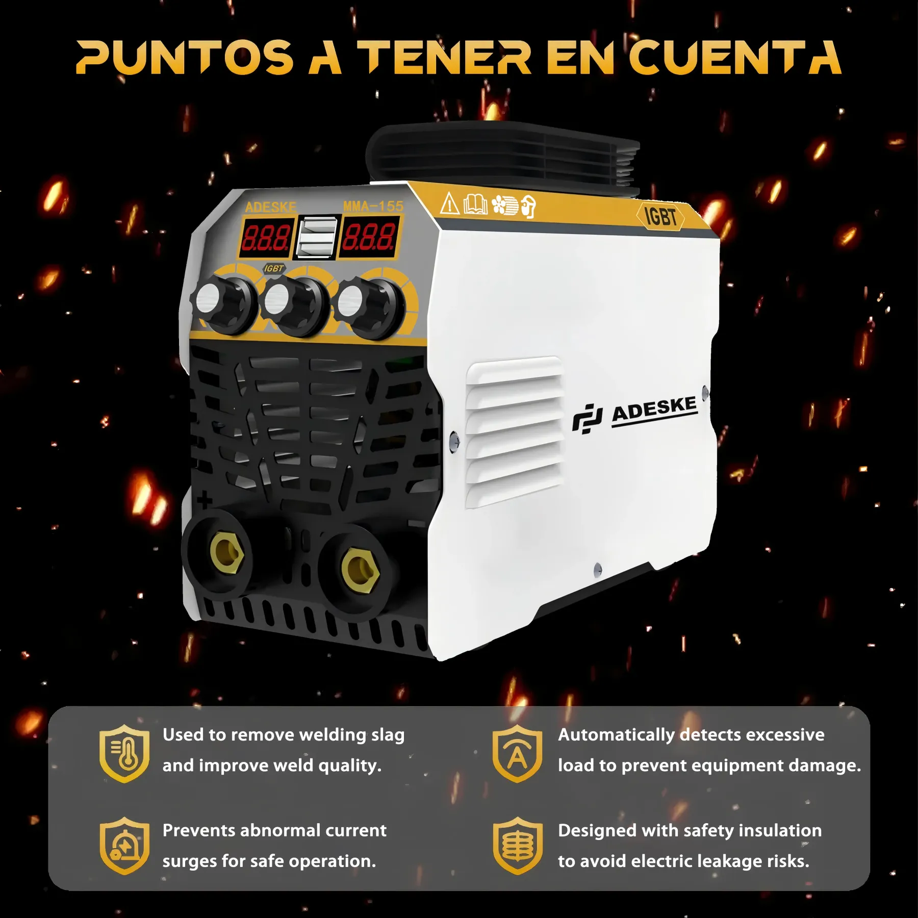 Soldadora portátil MMA-155: voltaje dual 110 V/220 V, salida de 120 A, pantalla digital, protección contra sobrecargas, kit completo de soldadura para el hogar, la reparación de automóviles y la construcción.