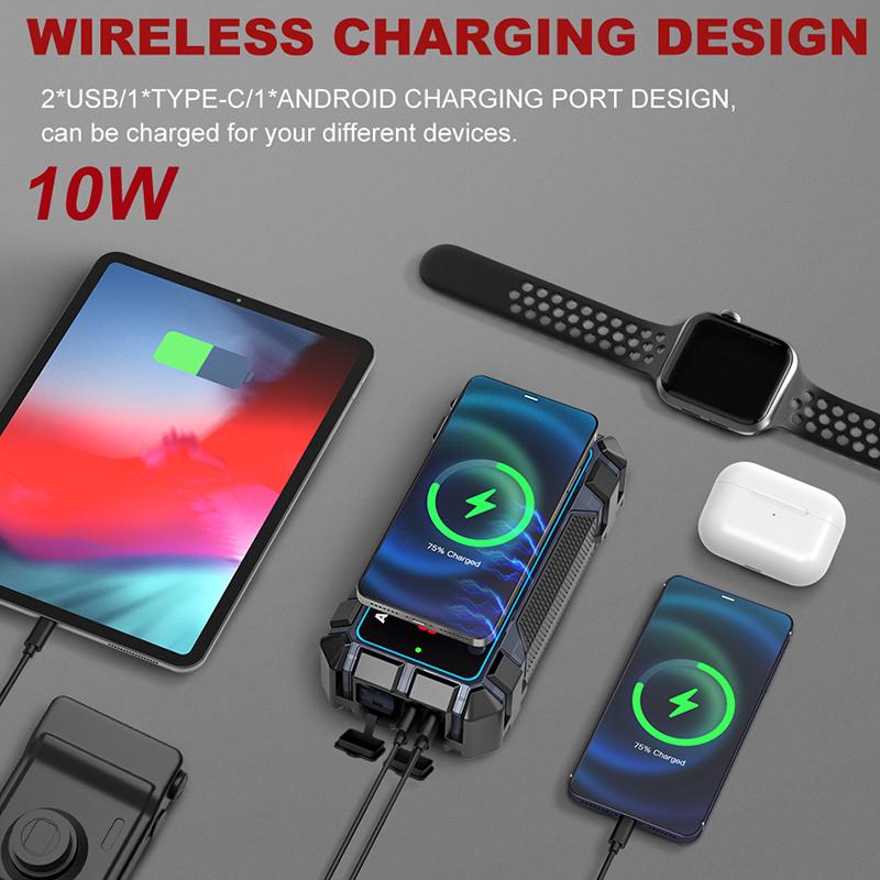 Arrancador de batería para coche de 2500 A de pico, arrancador portátil para motores de gasolina y diésel de hasta 8 litros con función de refuerzo, diseño de carga inalámbrica, batería de litio de 12 V, regalo para el Día del Padre, ofertas especiales.