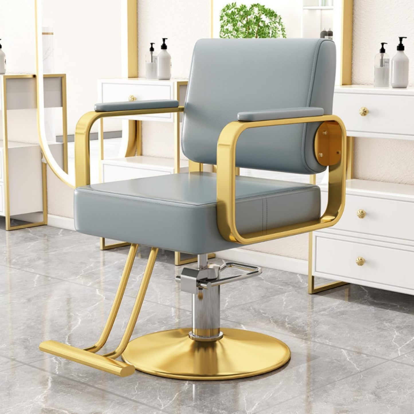 Silla de barbero reclinable para salón de Belleza Sillas de barbero giratorias de 360 Grados Estilista de peluquería Silla de salón de Tatuajes Equipo de Peinado,A,Upgrade