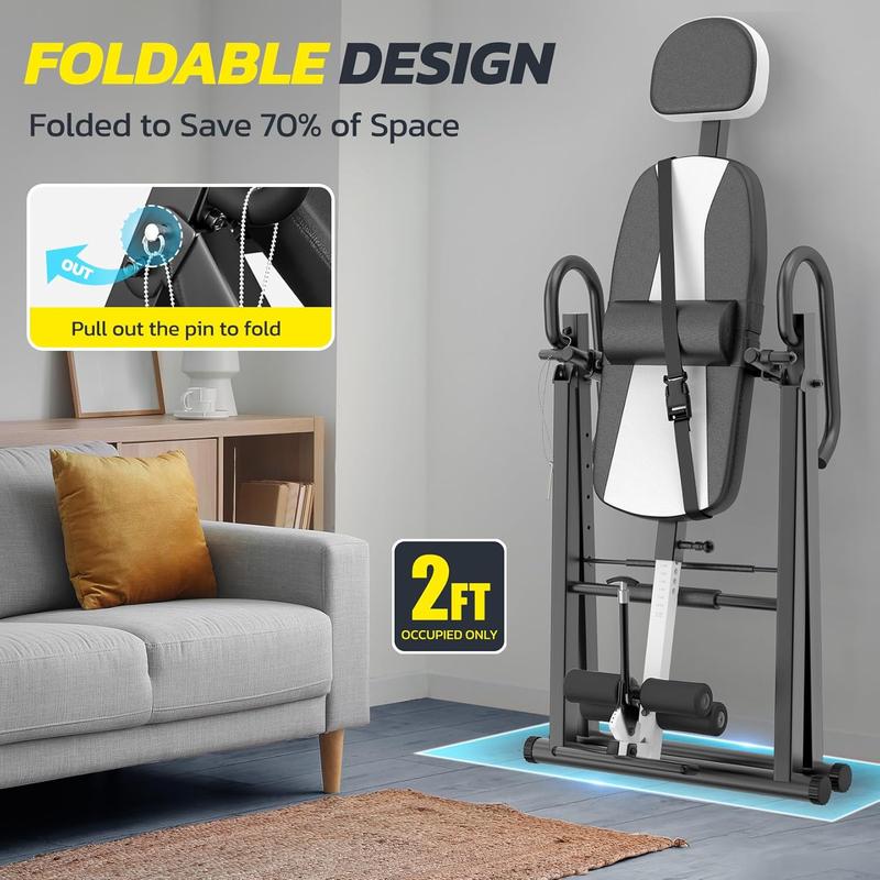 Mesa de inversión de gravedad YOLEO para uso intensivo, para terapia de alivio del dolor, con reposacabezas y cinturón protector ajustable, máquina camilla para la espalda.