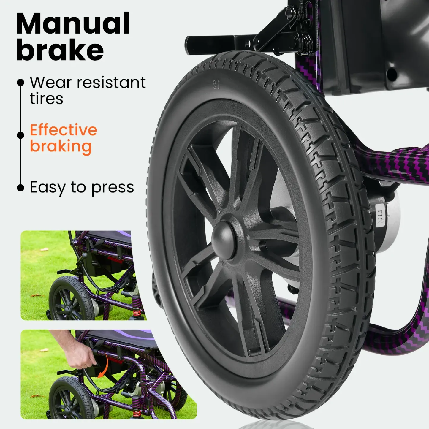 Silla de ruedas eléctrica para adultos, plegable, con doble motor de 360 ​​W, autonomía de hasta 15 millas, velocidad máxima de 4 MPH y capacidad de carga de hasta 286 libras.