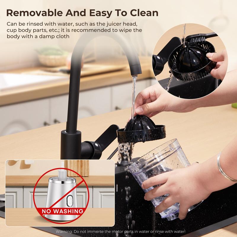 Electric Citrus Juicer Hands Free, Orange Lime Grapefruit Juicer Squeezer, One Touch Operation, Easy to Clean Juice Maker