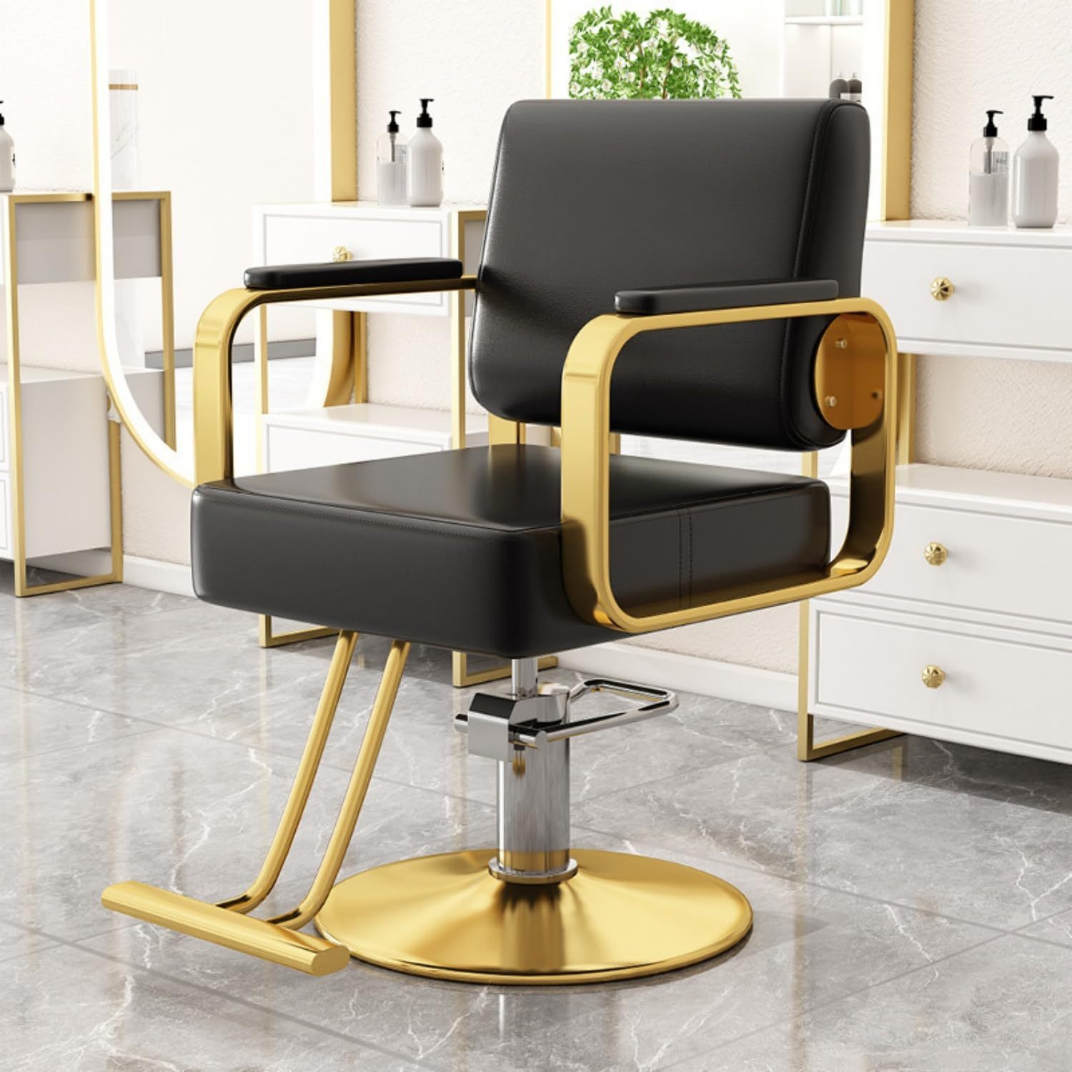 Silla de barbero reclinable para salón de Belleza Sillas de barbero giratorias de 360 Grados Estilista de peluquería Silla de salón de Tatuajes Equipo de Peinado,A,Upgrade