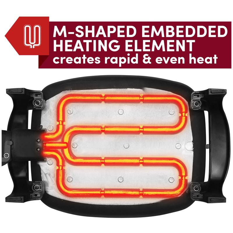 Sartén eléctrica Elite Platinum Jumbo de 10 cuartos con pico vertedor