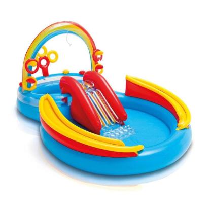 Tobogán inflable Intex Rainbow Slide para niños con centro de juegos con aros y bolas para niños de 2 años en adelante