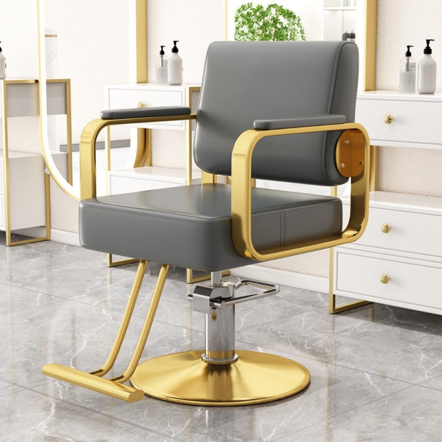Silla de barbero reclinable para salón de Belleza Sillas de barbero giratorias de 360 Grados Estilista de peluquería Silla de salón de Tatuajes Equipo de Peinado,A,Upgrade