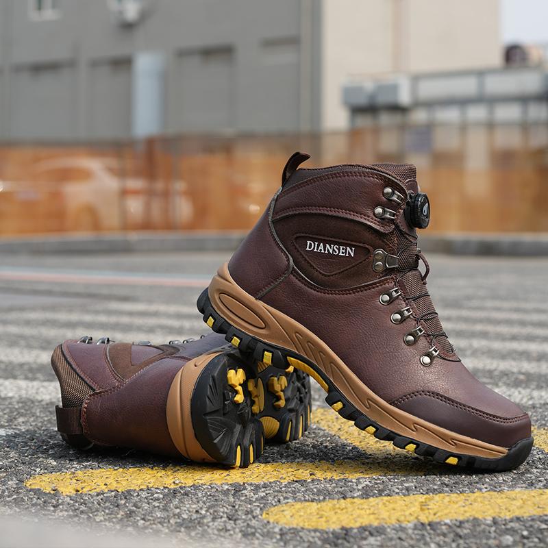 Botas de trabajo indestructibles, calzado de seguridad para hombre con puntera de acero, zapatillas resistentes a perforaciones, calzado de trabajo antideslizante, botas protectoras con hebilla giratoria, calzado para la construcción.