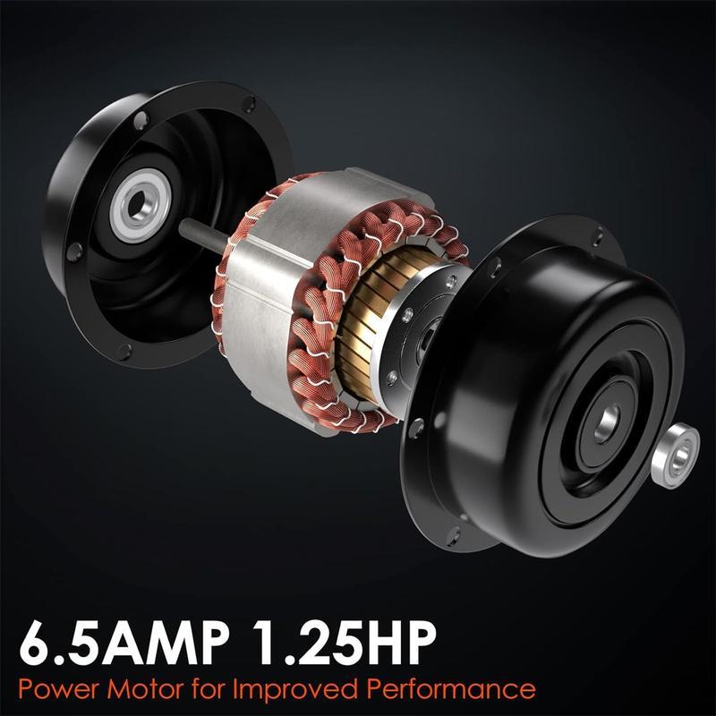 Fresadora compacta THINKWORK, 6.5 amperios, 1.25 HP, herramienta compacta para madera, 6 velocidades variables, con juego de 15 fresas de 1/4", guía de borde.