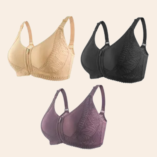 🔥Skin Friendly Cotton-Women's 18 Hour Original Comfort Strap Front Opening Push Up Comfort Wireless Bra(Buy 1 Get 2 Free )