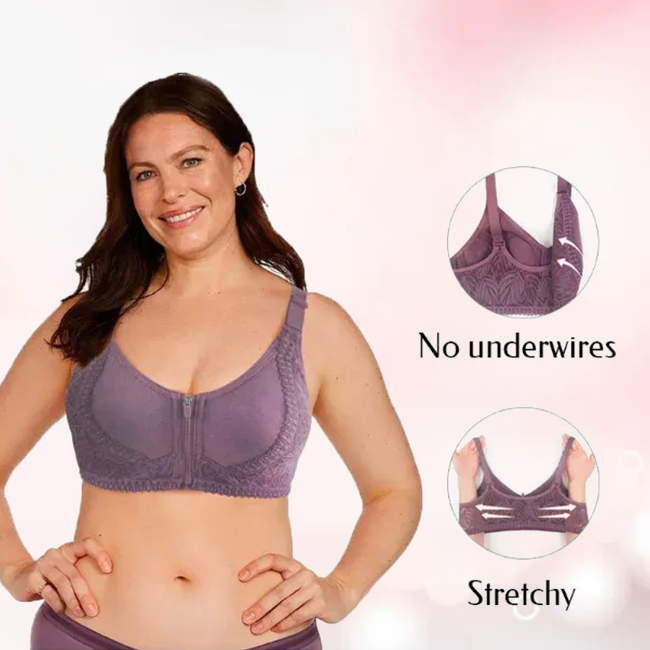 🔥Skin Friendly Cotton-Women's 18 Hour Original Comfort Strap Front Opening Push Up Comfort Wireless Bra(Buy 1 Get 2 Free )