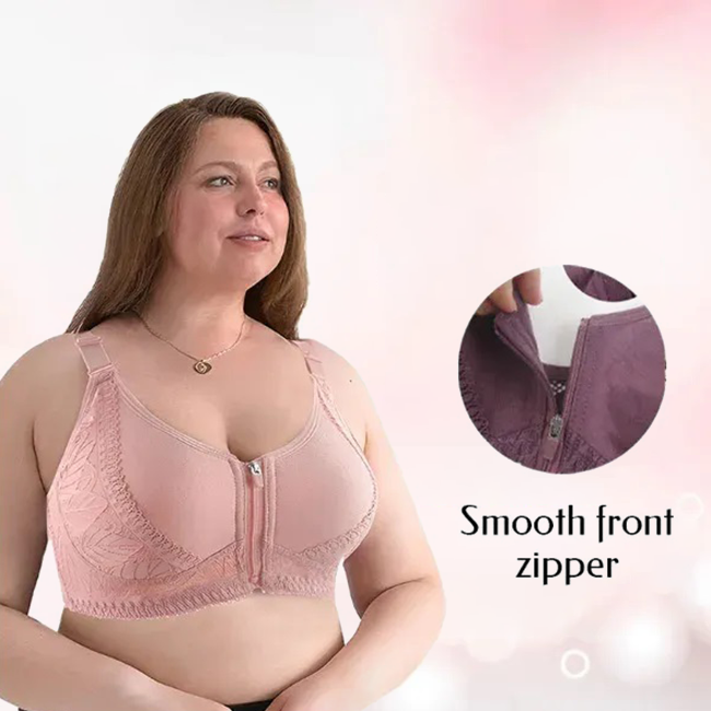 🔥Skin Friendly Cotton-Women's 18 Hour Original Comfort Strap Front Opening Push Up Comfort Wireless Bra(Buy 1 Get 2 Free )