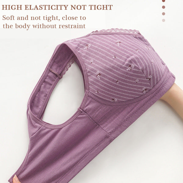 🔥LAST DAY🔥BUY 1 GET 3 BRA🔥Women's 18 Hour Silky Soft Pure Organic Cotton Front Open Wireless Comfort Bra