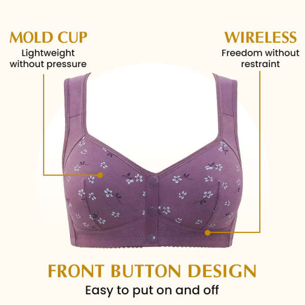 Women's 18-Hour Ultimate Lift Wireless Full-Coverage Front Button Bra Comfortable & Convenient 🔥Buy 1 Get 2 Free 🔥