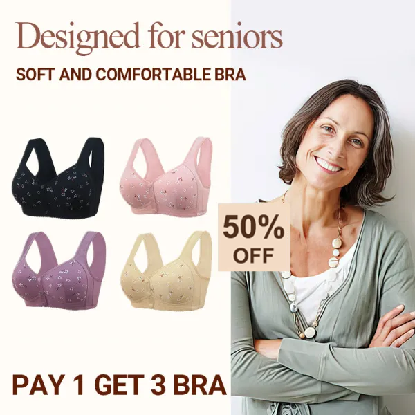 Women's 18-Hour Ultimate Lift Wireless Full-Coverage Front Button Bra Comfortable & Convenient 🔥Buy 1 Get 2 Free 🔥